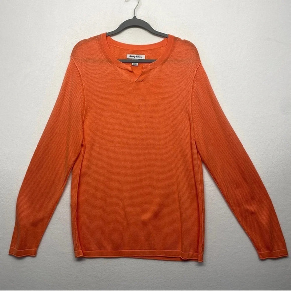 Tommy Bahama Salmon Sweater Cotton/Tencel Blend Men's M Lightweight - Picture 1 of 6